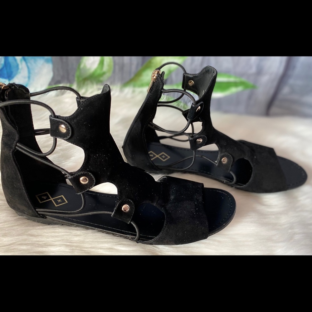 A+ Black Gladiator Sandals Black Size 11